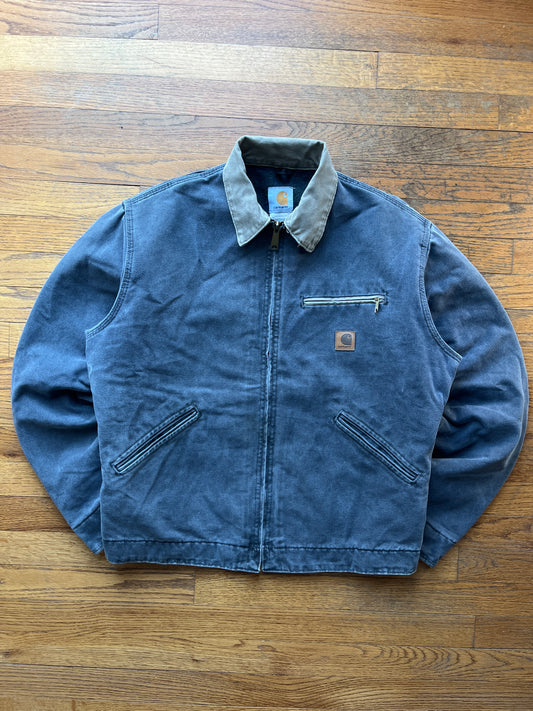 色あせたペトロールブルーのカーハート デトロイト ジャケット - ミディアム