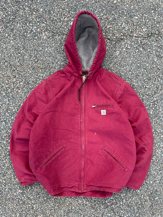 Faded Pink Carhartt Sherpa Lined Jacket - Large