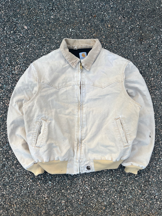 Faded Cream Carhartt Santa Fe Jacket - Large