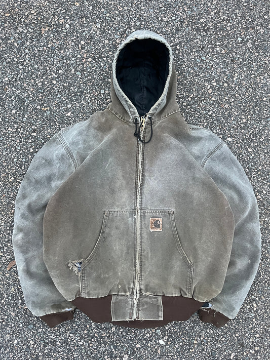Faded n Distressed Brown Carhartt Active Jacket - Boxy Large