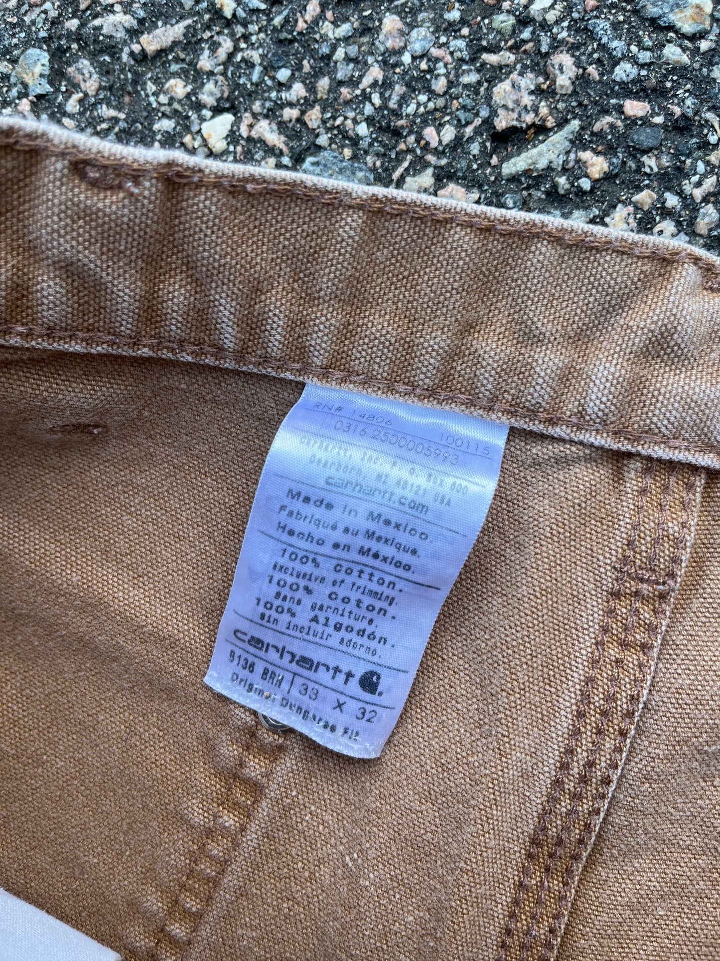 Faded Tan Carhartt Double Knee Pants - 31 x 31