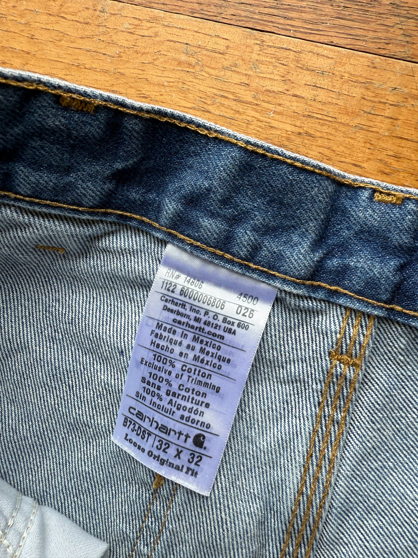 Faded Denim Carhartt Double Knee Pants - 31 x 31