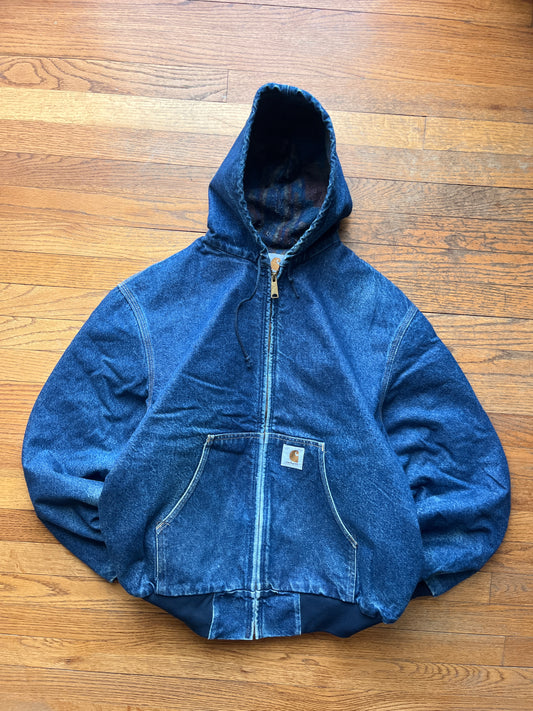 Faded Denim Southwest Aztec Active Jacket - Boxy Large