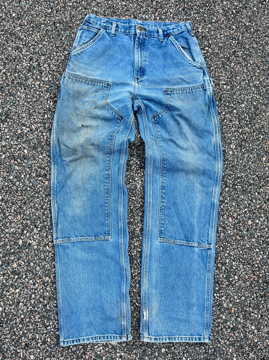 Faded Denim Carhartt Double Knee Pants - 32 x 34.5