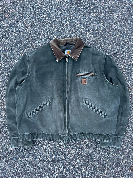 Faded Olive Green Carhartt Detroit Jacket - Boxy Large