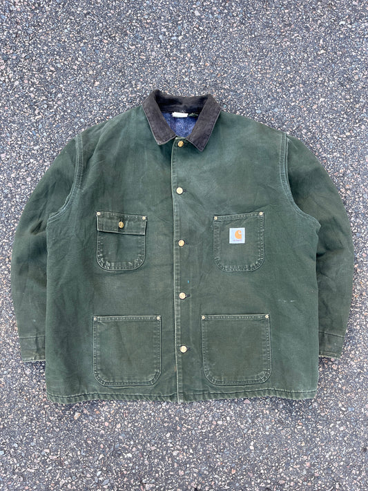 Faded Olive Green Carhartt Chore Jacket - XL