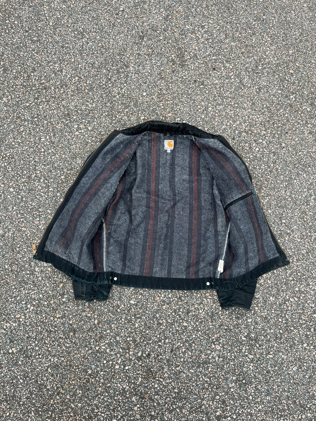 Faded n Distressed Black Carhartt Detroit Jacket - Medium