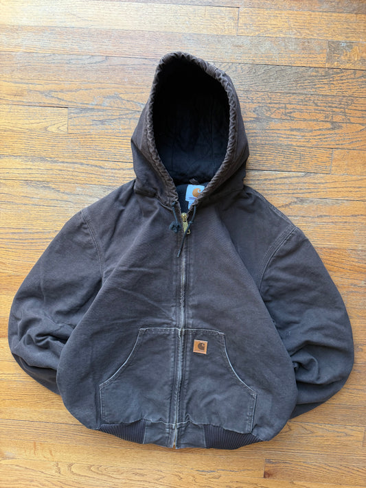 Faded Dark Brown Carhartt Active Jacket - Medium