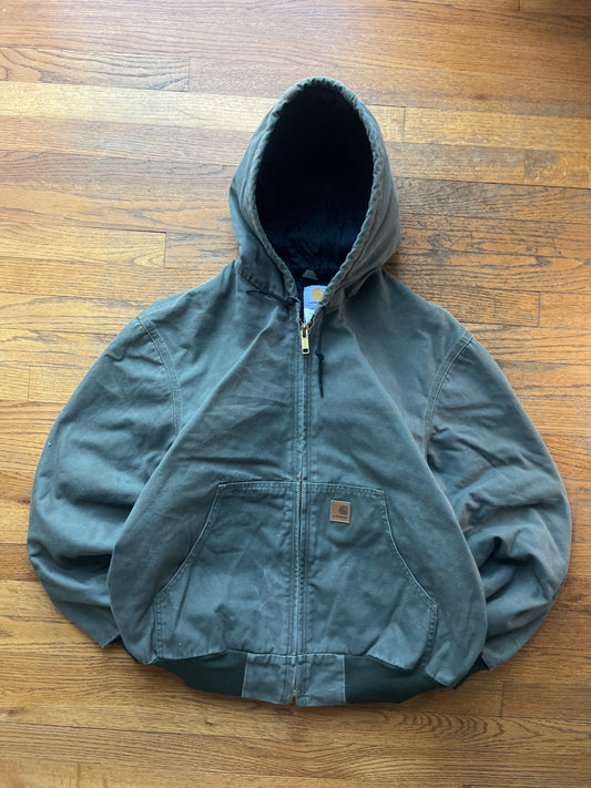 フェードオリーブグリーンカーハートアクティブジャケット - L