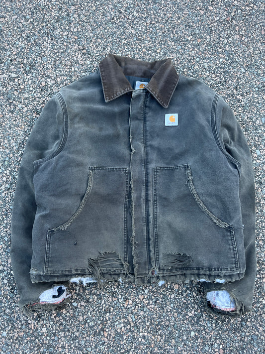 Faded n Distressed Black Carhartt Arctic Jacket - Boxy M-L