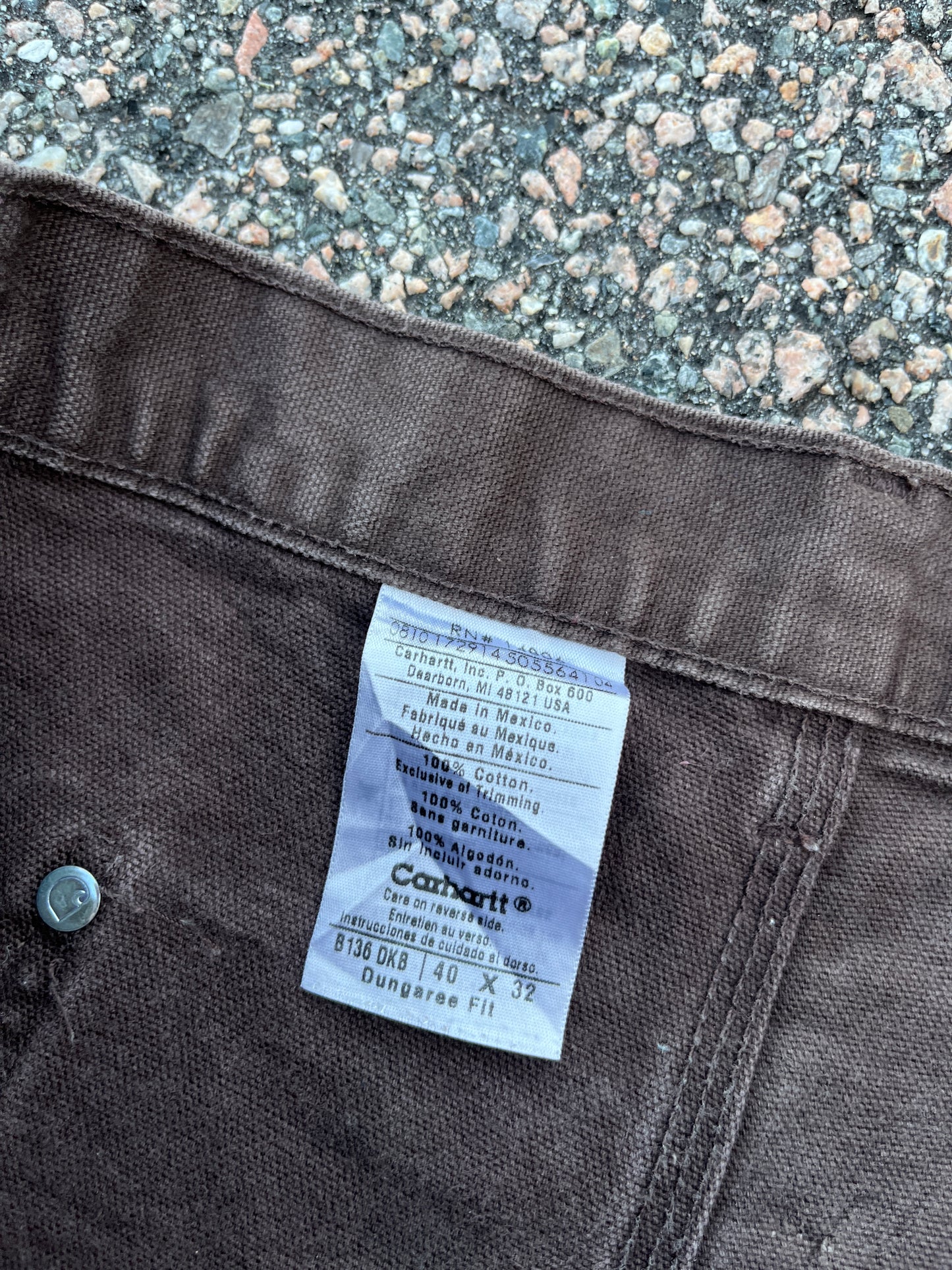 Faded Brown Carhartt Double Knee Pants - 39 x 31