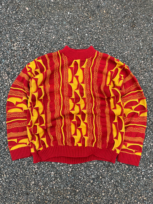 Vintage Coogi 3D Knit Cotton Sweater - Large