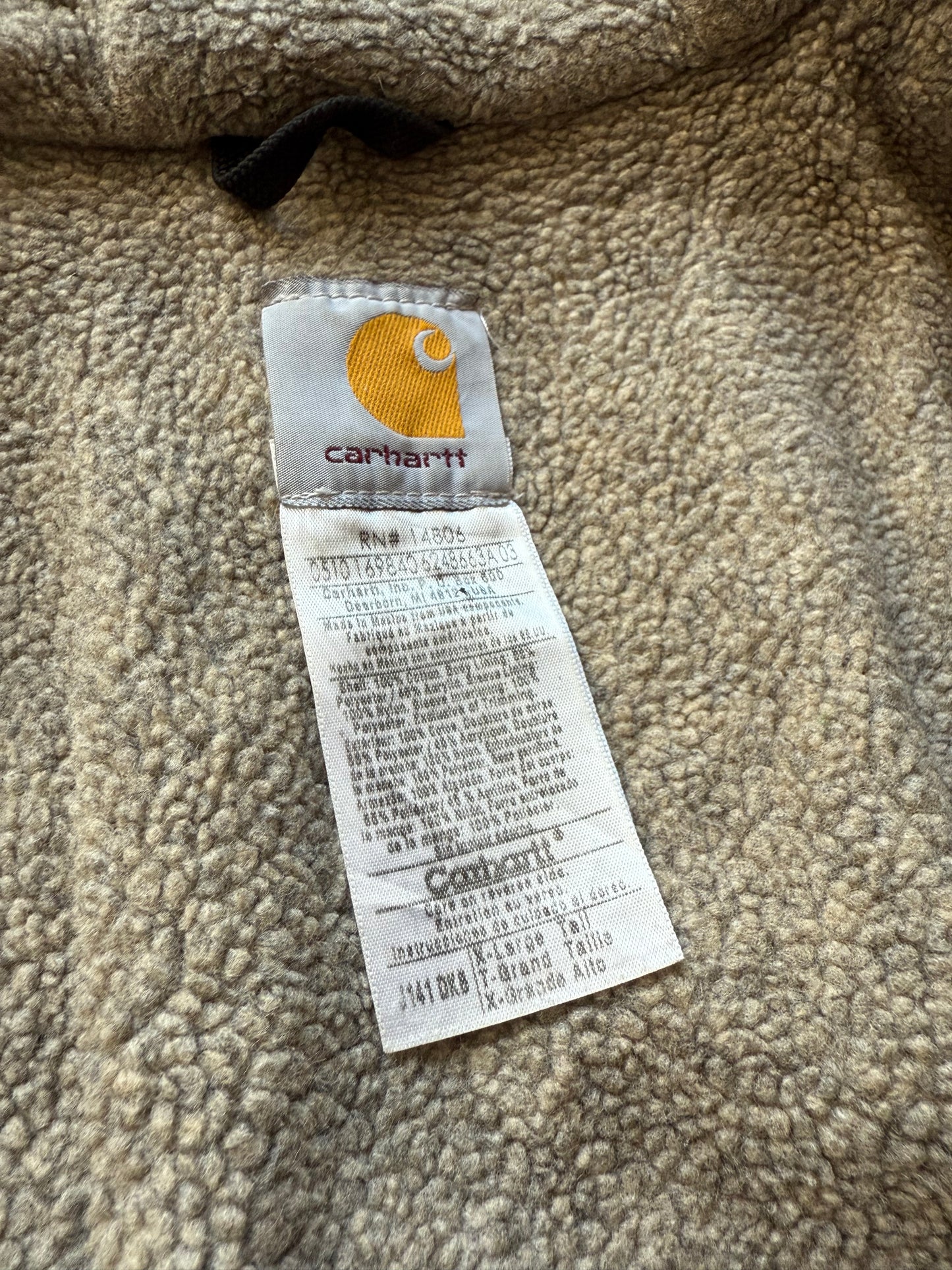 Faded Brown Carhartt Sherpa Lined Jacket - Fits L-XL