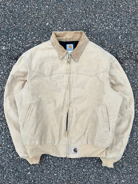 Faded Cream Carhartt Santa Fe Jacket - Medium
