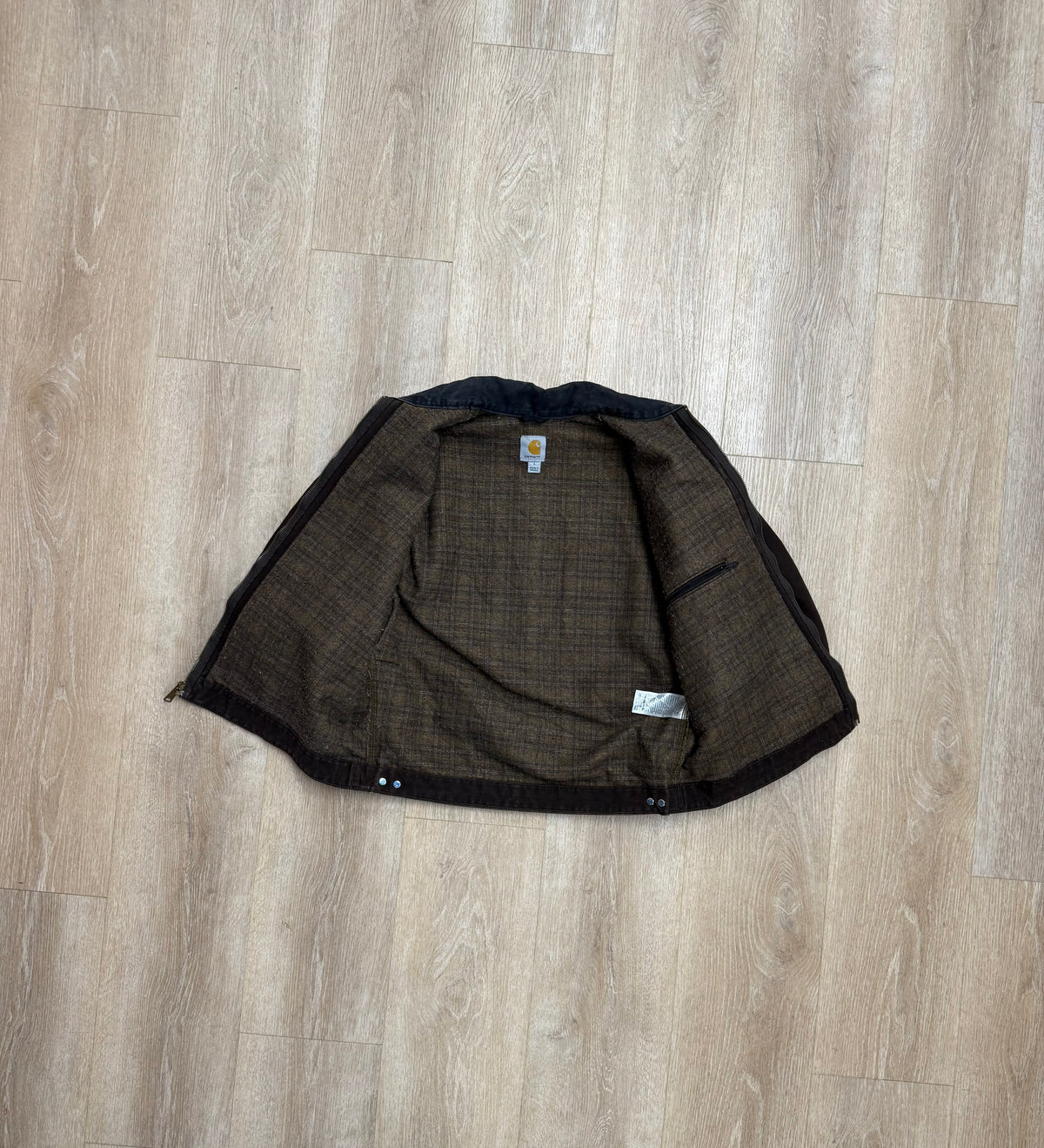 Faded Dark Brown Carhartt Detroit Jacket - Large
