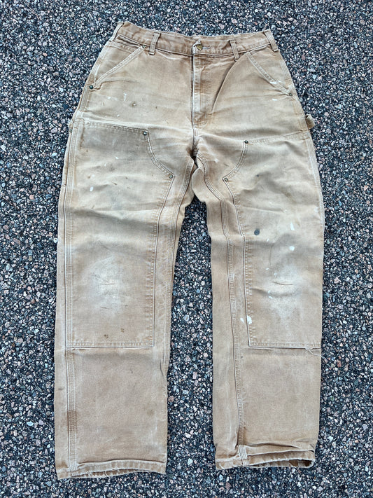 Faded Tan Carhartt Double Knee Pants - 31 x 30