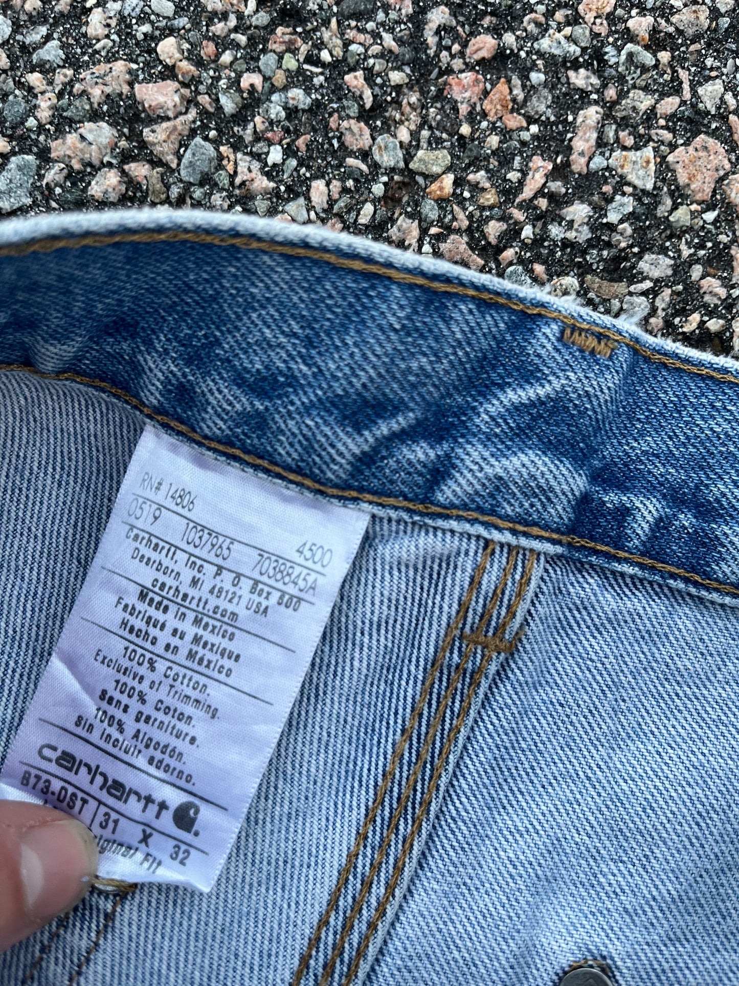 Faded Denim Carhartt Double Knee Pants - 30 x 32