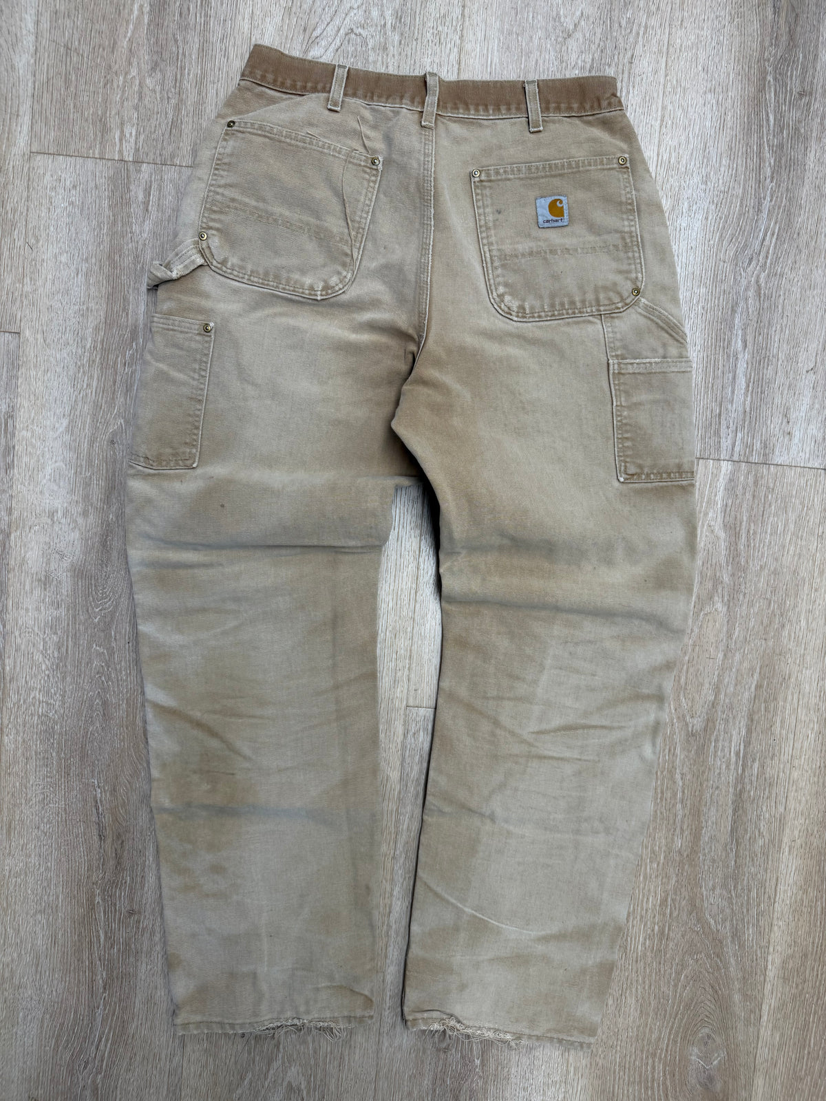 Faded Brown Carhartt Double Knee Pants - 30 x 32