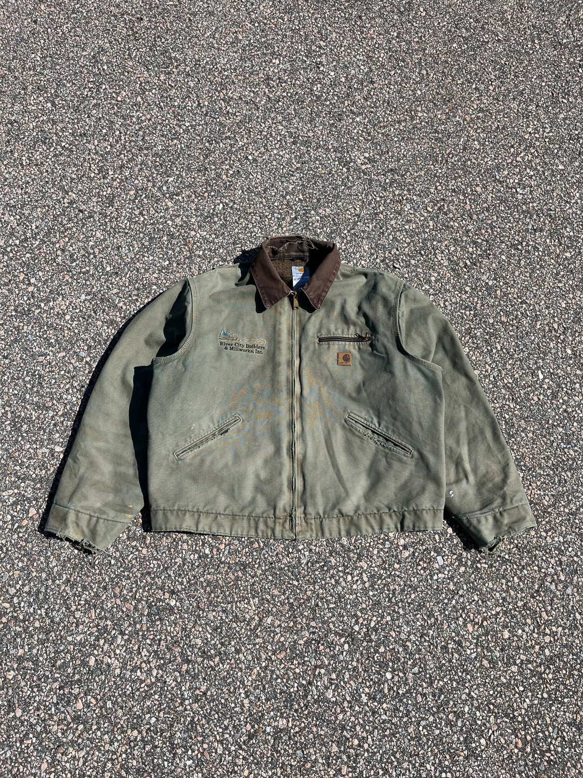 褪色绿色 Carhartt 底特律夹克 - Boxy ML