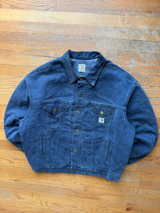 Faded Midnight Blue Carhartt Trucker Jacket - Boxy L-XL