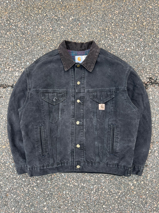 Faded Onyx Black Carhartt Trucker Jacket - Boxy M-L