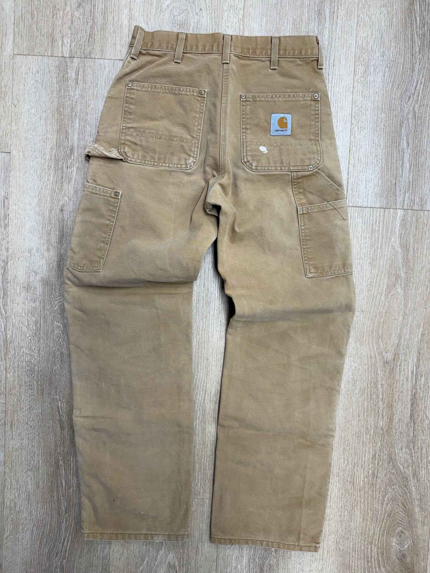Faded Brown Carhartt Double Knee Pants - 28 x 30.5