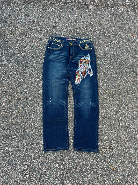 Ed Hardy Christian Audigier Grail Roses n Tigers Pants - 32 x 32