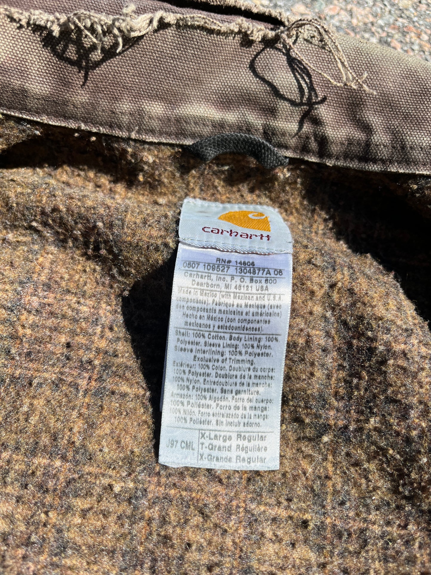 色あせたグリーンのカーハート デトロイト ジャケット - ボックス ML