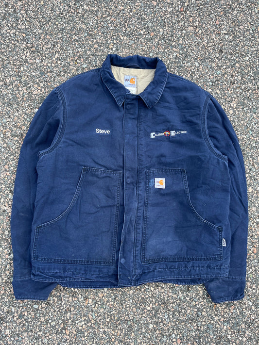 Faded Navy Blue Fire Resistant Carhartt Arctic Style Jacket - Large