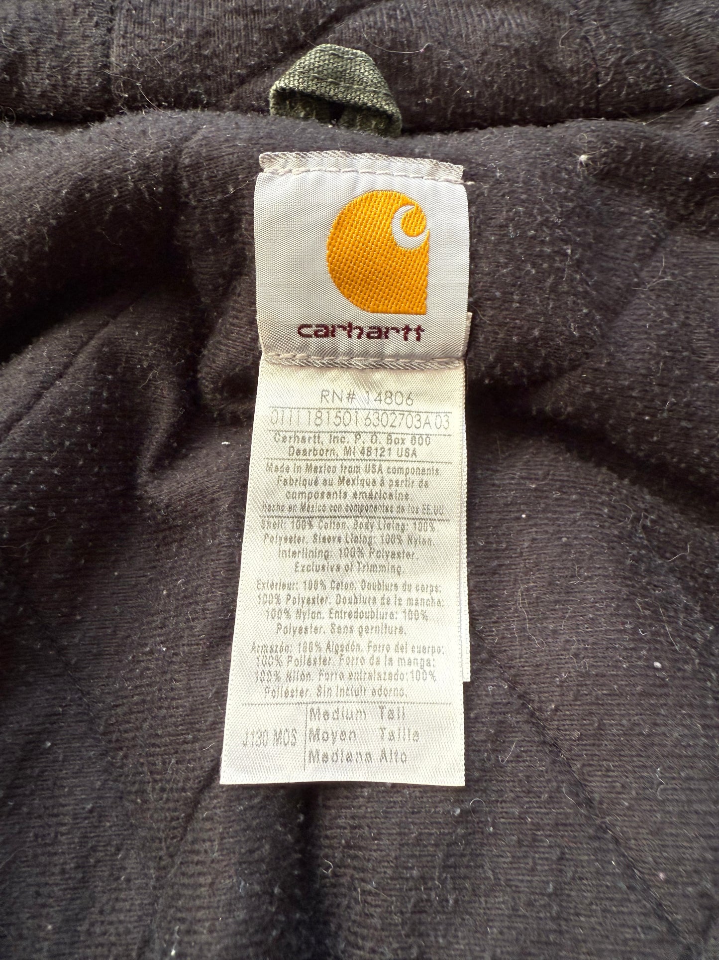 Faded Olive Green Carhartt Active Jacket - Medium Tall