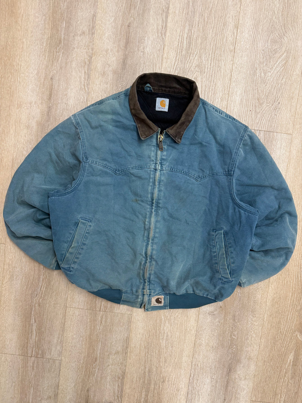 Faded Blue Carhartt Santa Fe Jacket - Large