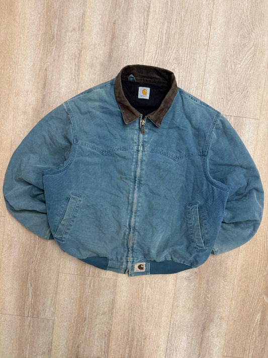 Faded Blue Carhartt Santa Fe Jacket - Large