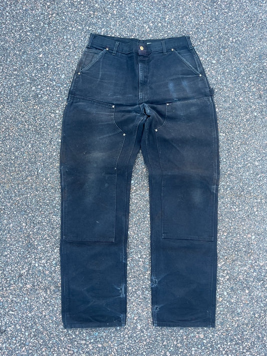 Faded Black Carhartt Double Knee Pants - 34 x 35