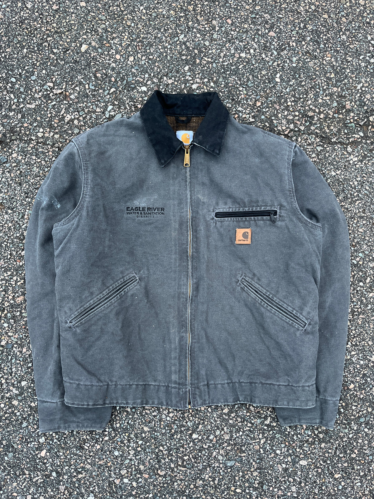 Faded Gravel Grey Carhartt Detroit Jacket - Medium