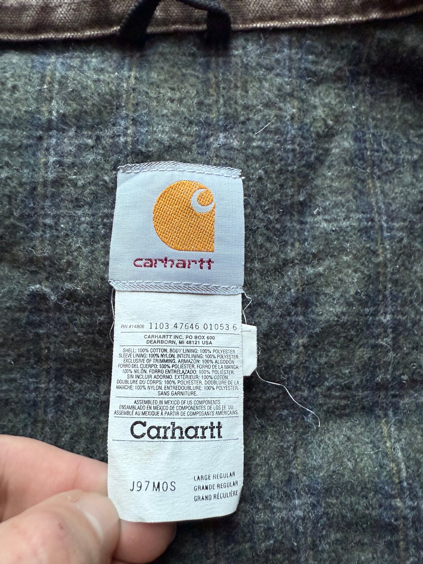 Faded Olive Green Carhartt Detroit Jacket - Large