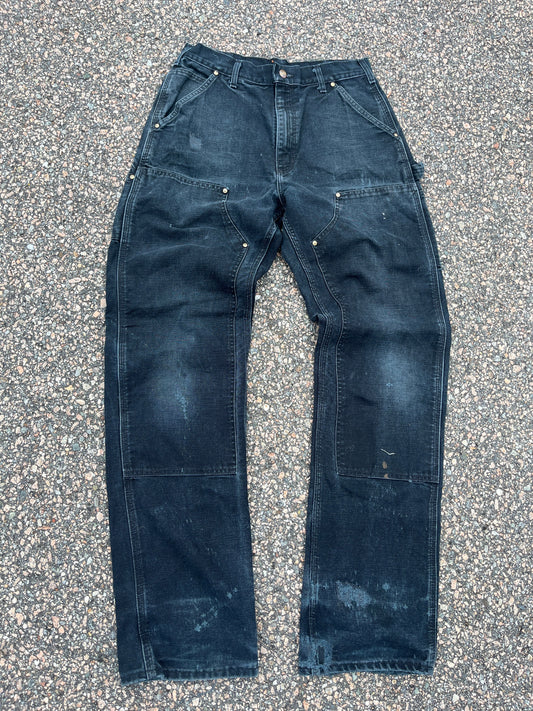 Faded Black Carhartt Double Knee Pants - 30 x 34
