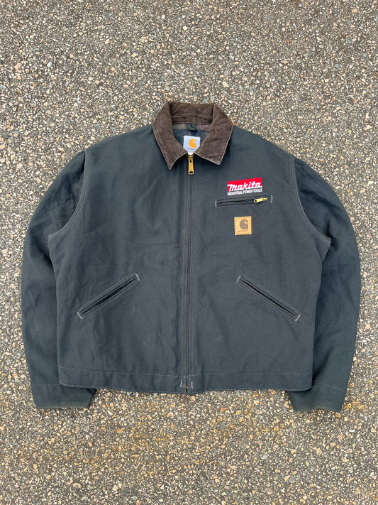 Faded Charcoal Black Carhartt Detroit Jacket - Boxy Medium