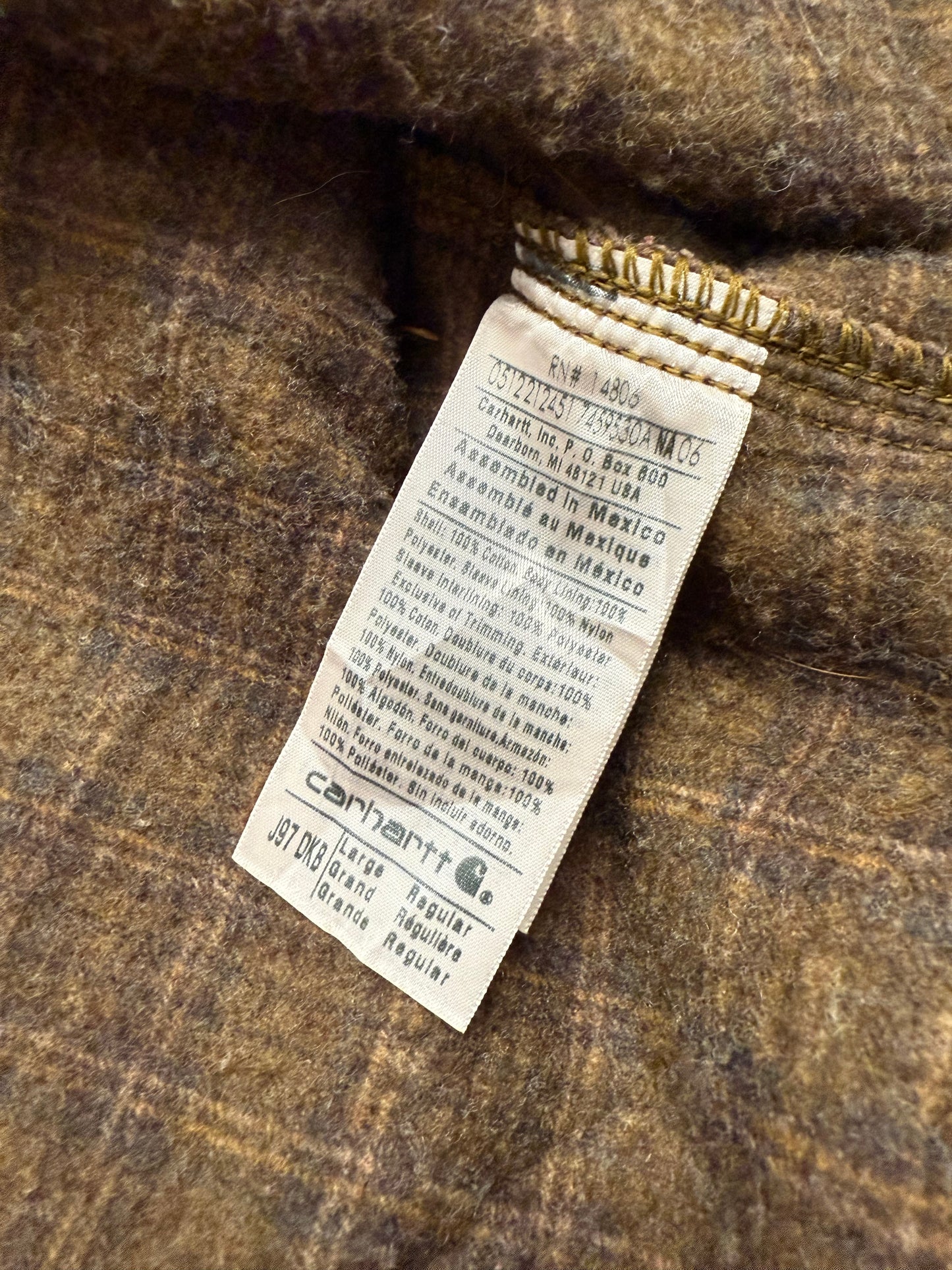 Faded Dark Brown Carhartt Detroit Jacket - Large