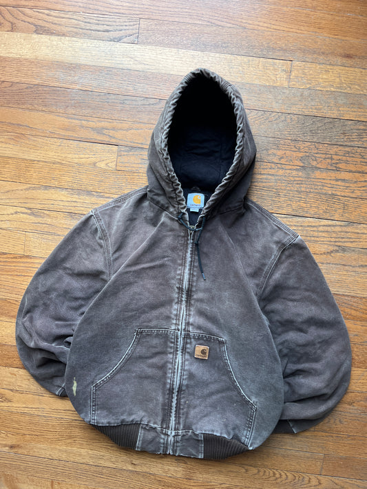 Faded Dark Brown Carhartt Active Jacket - Small