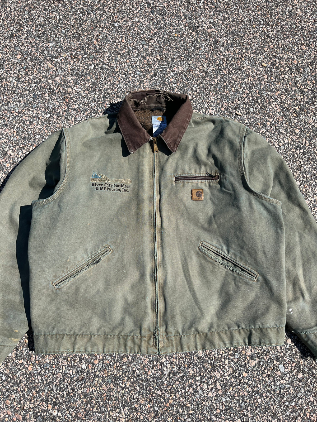褪色绿色 Carhartt 底特律夹克 - Boxy ML