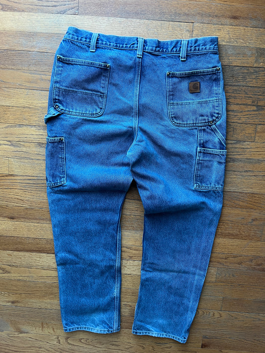 Faded Denim Carhartt Double Knee Pants - 38 x 31