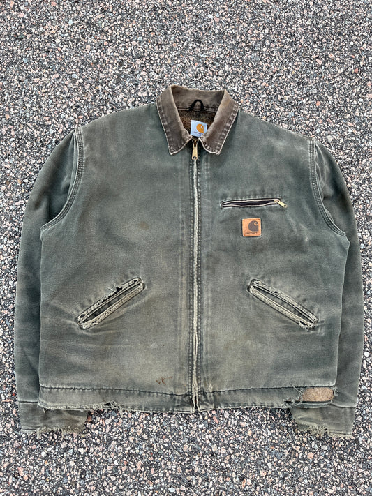 Faded Olive Green Carhartt Detroit Jacket - Boxy Large