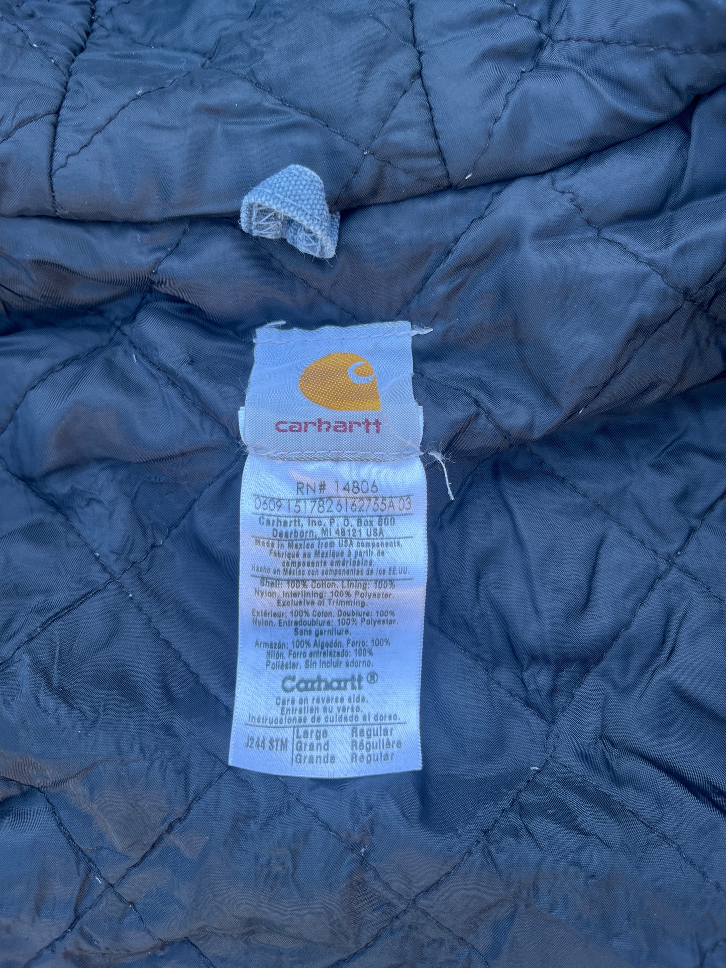 褪色风暴蓝色 Carhartt 运动夹克 - 中号