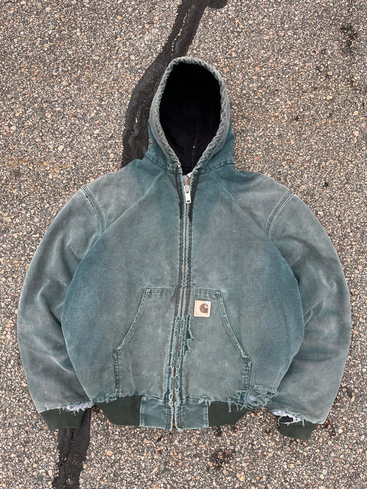 Faded n Distressed Hunter Green Carhartt Active Jacket - Boxy M-L