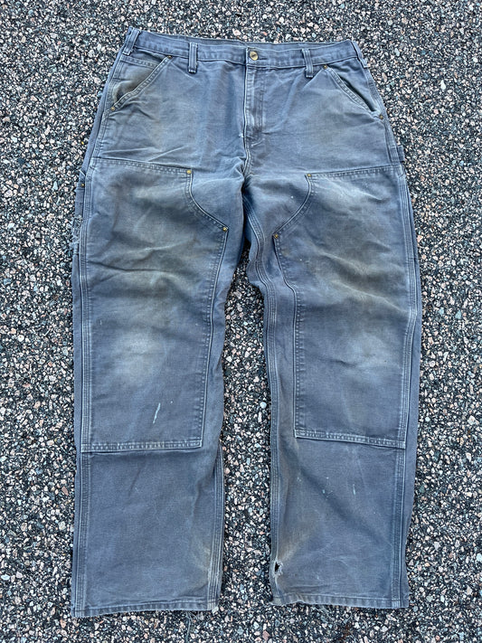 Faded Cement Grey Carhartt Double Knee Pants - 35 x 30
