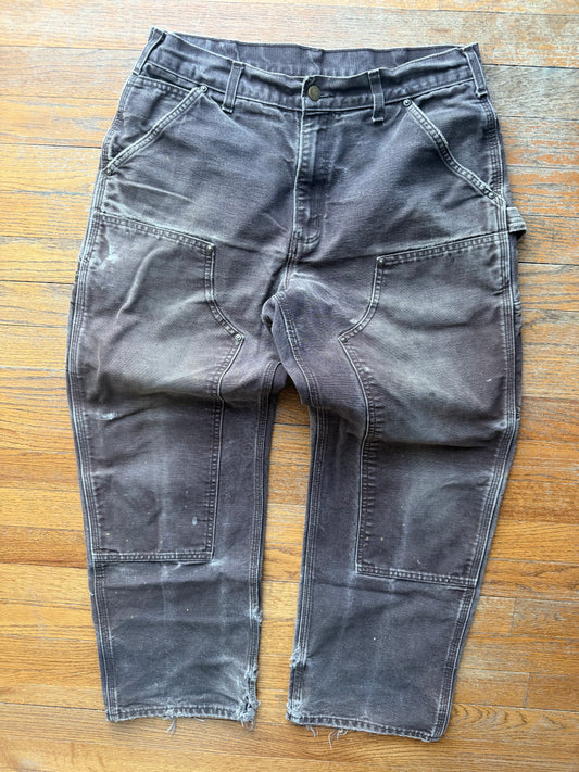 Faded Brown Carhartt Double Knee Pants - 31 x 28