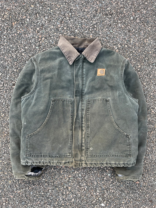 Faded n Distressed Olive Green Carhartt Arctic Jacket - Medium