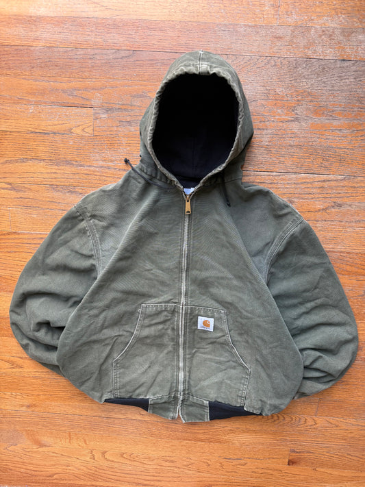 Faded Olive Green Carhartt Active Jacket - Large