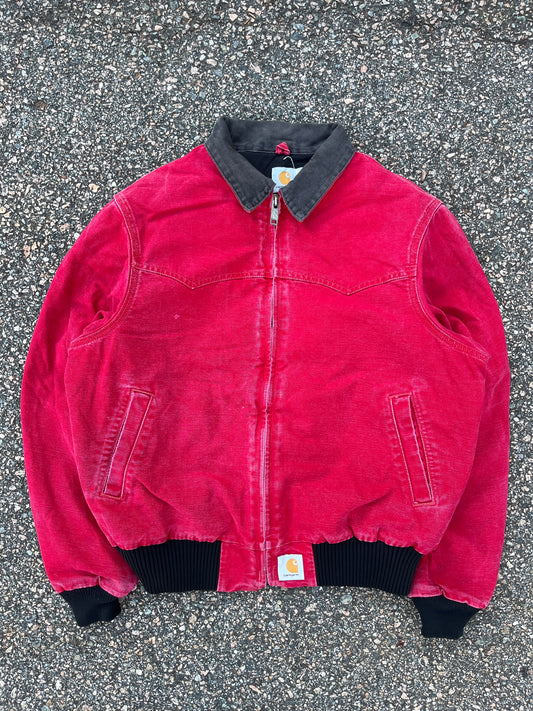 Faded Strawberry Red Carhartt Santa Fe Jacket - Large