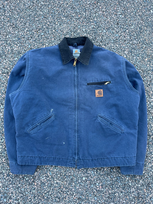 Faded Petrol Blue Carhartt Detroit Jacket - Boxy L-XL